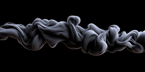 Wall Mural - Abstract Swirling Black and Gray Smoke or Ink in a Dark Background