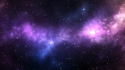 Wall Mural - Purple and Blue Nebula with Stars in the Dark Space Background
