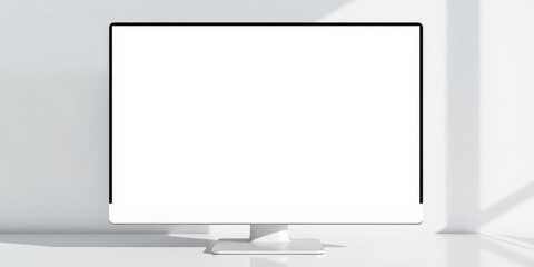 Wall Mural - realistic computer screen vector illustration with blank display, perfect for showcasing digital des