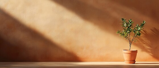 Wall Mural - A potted plant sitting on top of a wooden floor