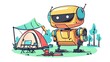 © Chano_1_na - A cute cartoon of a robot managing an eco-friendly campsite