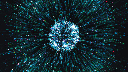 Wall Mural - colorful fireworks. air flight inside festive fireworks. celestial beauty of the universe, speed of 