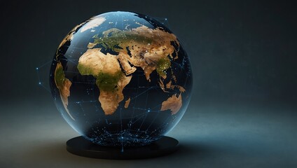 Wall Mural - technology whole world in globe