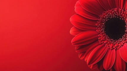 Sticker - A vibrant red flower against a matching background, symbolizing beauty and passion.