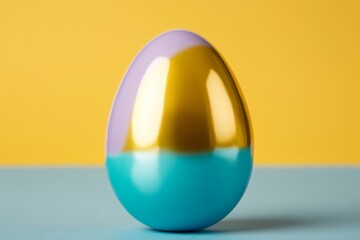 Poster - Minimalist design of a single Easter egg with simple pastel colors and clean lines