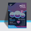 © ROBIUL - Travel poster or flyer pamphlet brochure design layout space for photo background. Blue Travel flyer template for travel agency.