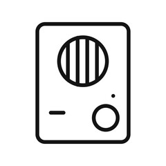 interphone icon black and white vector outline sign