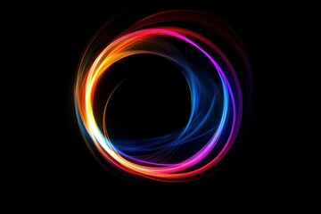 Colorful Light Swirl on Black Background