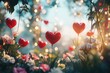 © ABDUL - Romantic Heart Decorations in Blooming Garden