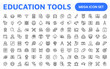© artnazu - Education Tools Icon Set. Engaging and versatile icons for learning apps, classrooms, and online courses, perfect for enhancing educational resources and making learning fun and accessible.