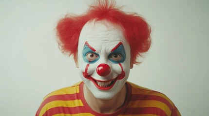 Wall Mural - Funny clown against the white background 