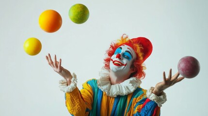 Funny clown against the white background 