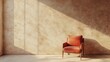 © Watcharaporn - A cozy chair in a sunlit room with textured walls, perfect for relaxation.
