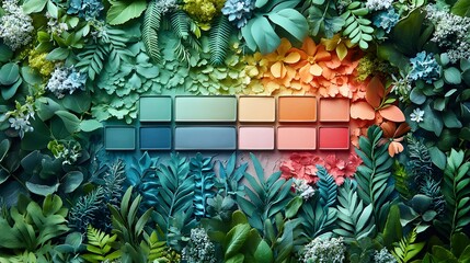 Poster - Vibrant Color Palette Surrounded by Greenery