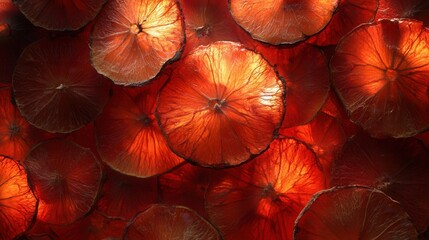 Wall Mural - Vibrant backlit citrus slices in vivid colors