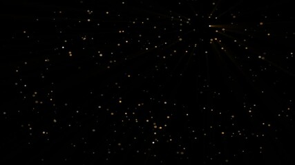 Wall Mural - golden glitter holiday flight background 4k loop features glitter or particles floating toward the v