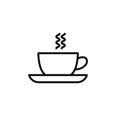 Wall Mural - coffee cup icon black and white vector outline sign