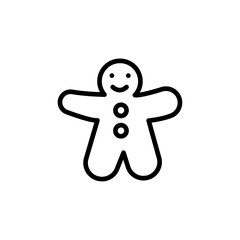 Wall Mural - Man cookie icon black and white vector outline sign