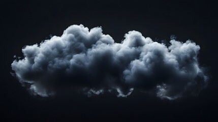 Wall Mural - Single dark cumulus cloud isolated on black background