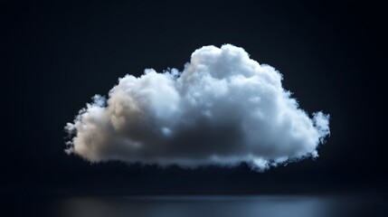 Wall Mural - Single small cloud isolated on black background
