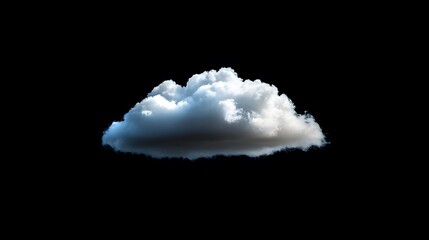 Wall Mural - Single small cloud isolated on black background