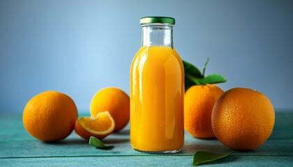 Wall Mural - Glass bottle of orange juice