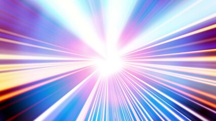 Leinwandbilder - Abstract Loop animation of beautiful center blue shine light ray background. Abstract motion background with shining lights.