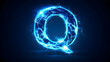 © visual artstock - A glowing blue letter Q made of electric energy.
