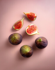 Wall Mural - Figs fruit, isolated on a pastel