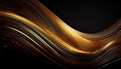 Wall Mural - golden wavy line gold curved dotted line