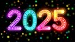 © Vera CHIS - A colorful neon number bokeh lights banner for New Year's Eve