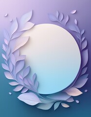 Wall Mural - Elegant paper cut floral design with a circle in the center, perfect for adding your own text or image.