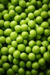 A close-up shot of fresh, green peas.