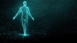 © Marketplace - Explore the digital realm a doctor figure emerges from glowing geometric shapes representing health and innovation in the future of medicine