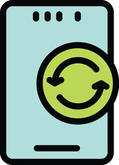 Wall Mural - smartphone is showing a refreshing icon for user interface design