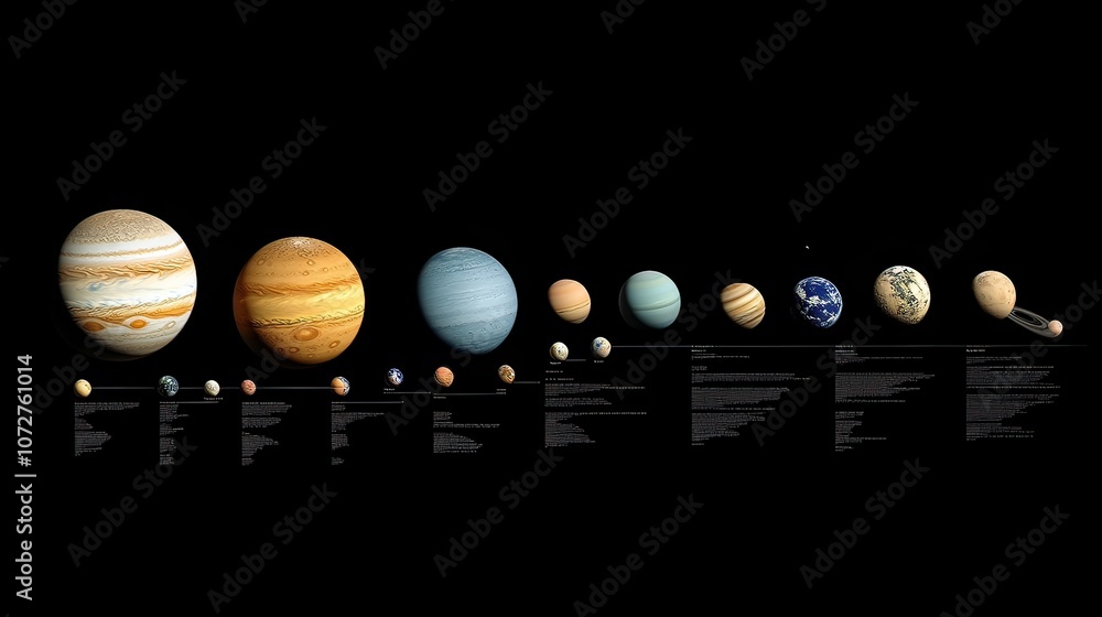 A comparison of the planets in our solar system, showing their relative ...