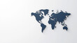 © Wonderful Studio - A minimalist blue world map silhouette on a light background, emphasizing geographical boundaries and global connectivity.