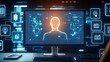 © kazitafahnizeer - Virtual Collaboration - teamwork, remote communication, online tools A person interacting with advanced digital interface.