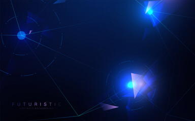 Aufkleber - Futuristic Abstract Background with Geometric Shapes and Blue Light Effects