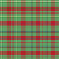 Wall Mural - plaid with twill weave repeat pattern in green and red.checkered tartan gingham seamless pattern for