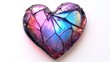 © CattaC - A broken glass heart with neon light reflecting off the cracks, symbolizing fragile and disappointed love.