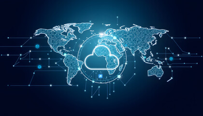 data exchange, digital technology background, software development, cloud computing. business intell