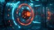 © Tangtong - Secure Financial Technology : A futuristic vault door with digital interface controls, symbolizing the concept of high-tech secure finance