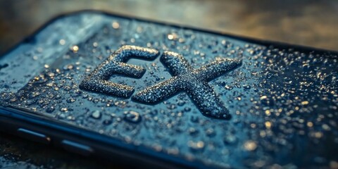 Poster - Texting Nostalgia Close-up Smartphone Screen with EX Message in Natural Light