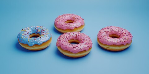 Canvas Print - Donuts with Pink Frosting and Sprinkles