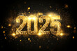 © Ian Law - 2025 celebration banner in glittery gold with glowing fireworks and soft bokeh baubles