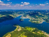 Jezioro Rożnowskie - widok z lotu ptaka.