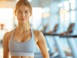 © KanitChurem - Fit woman posing in a modern gym setting.