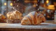 © Chanita - Delight in every bite experience the flaky perfection of freshly baked croissants dusted with powdered sugar