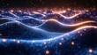 © tunanon - Floating Neon Points Above Blue Waves